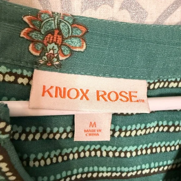Knox Rose Teal Floral Blouse - Picture 3 of 5